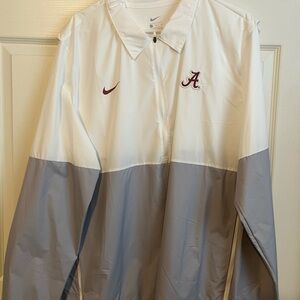 Nike White and Gray Windbreaker Jacket